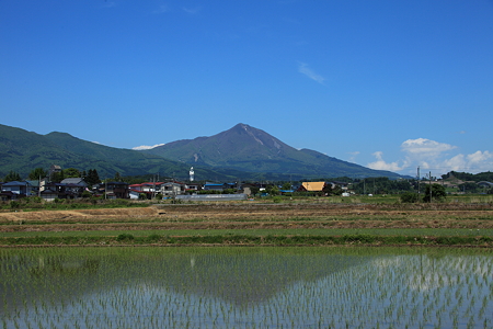 磐梯山の写り込み