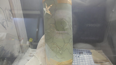 今日の作品 朝顔 葉脈嫌い・・。